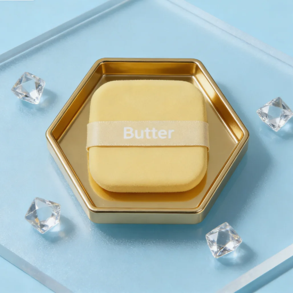 Soffio quadrato per cuscino d'aria per biscotti al burro 1 pezzo Strumento di bellezza in spugna per trucco non assorbente a doppio uso bagnato asciutto su entrambi i lati