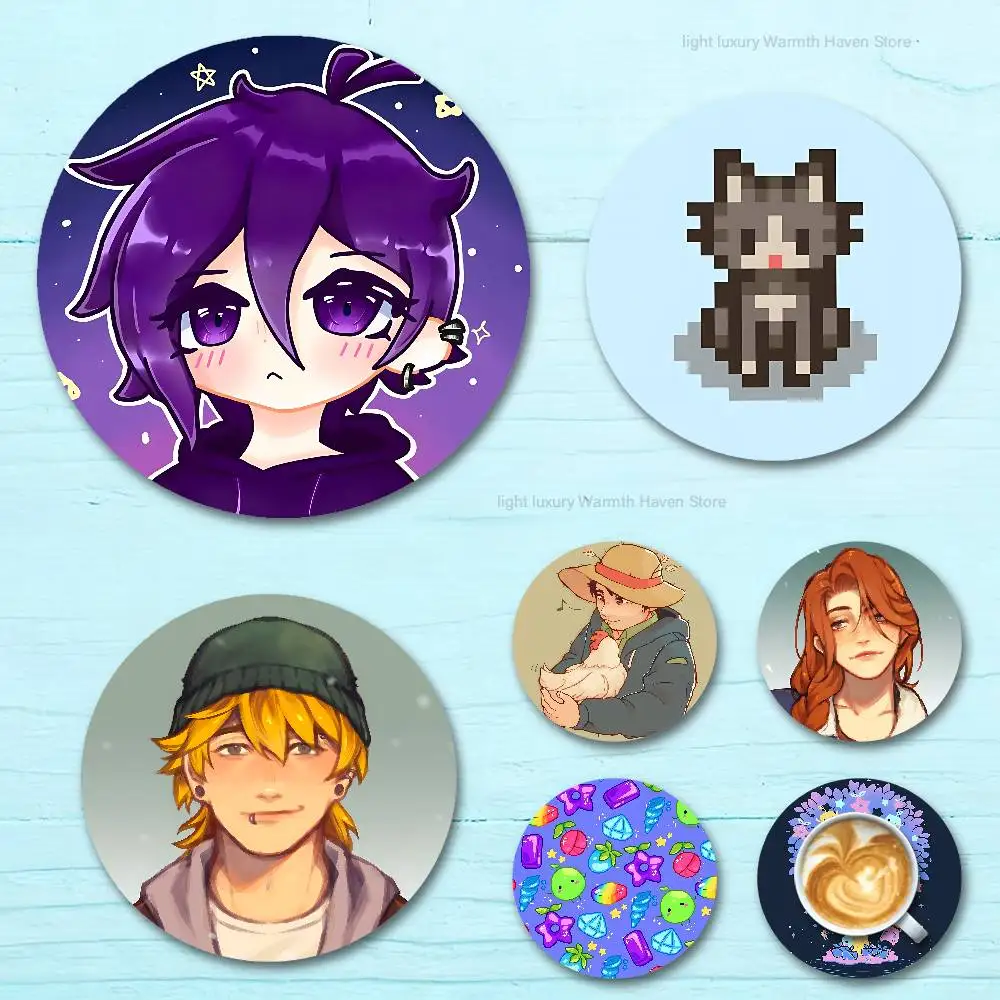 

Game S-Stardew V-Valley Round Anime Wooden Coasters DIY Decorations Birthday Valentine Gifts