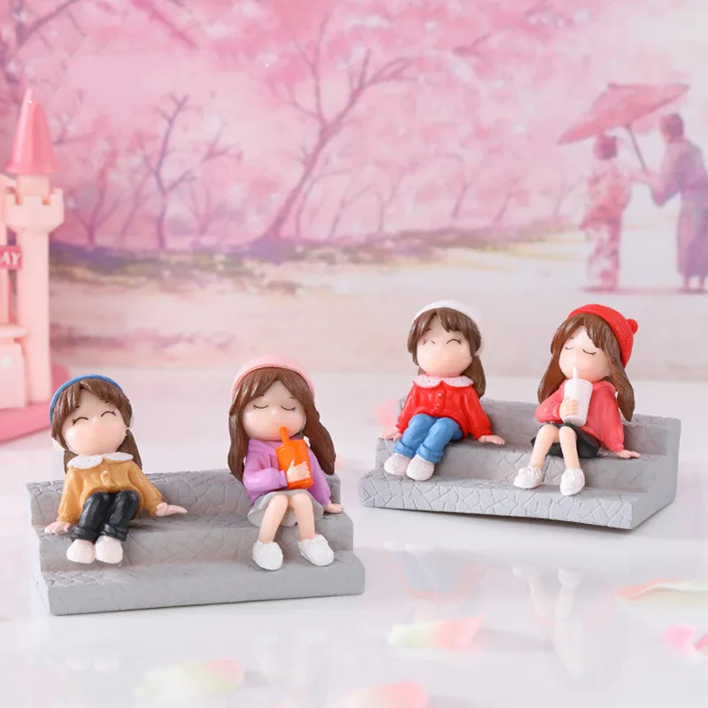 

Figurine Miniature Cute Girlfreinds Girl Gifts Micro Landscape Ornaments For Home Decorations Lovely DIY Desktop Decoration