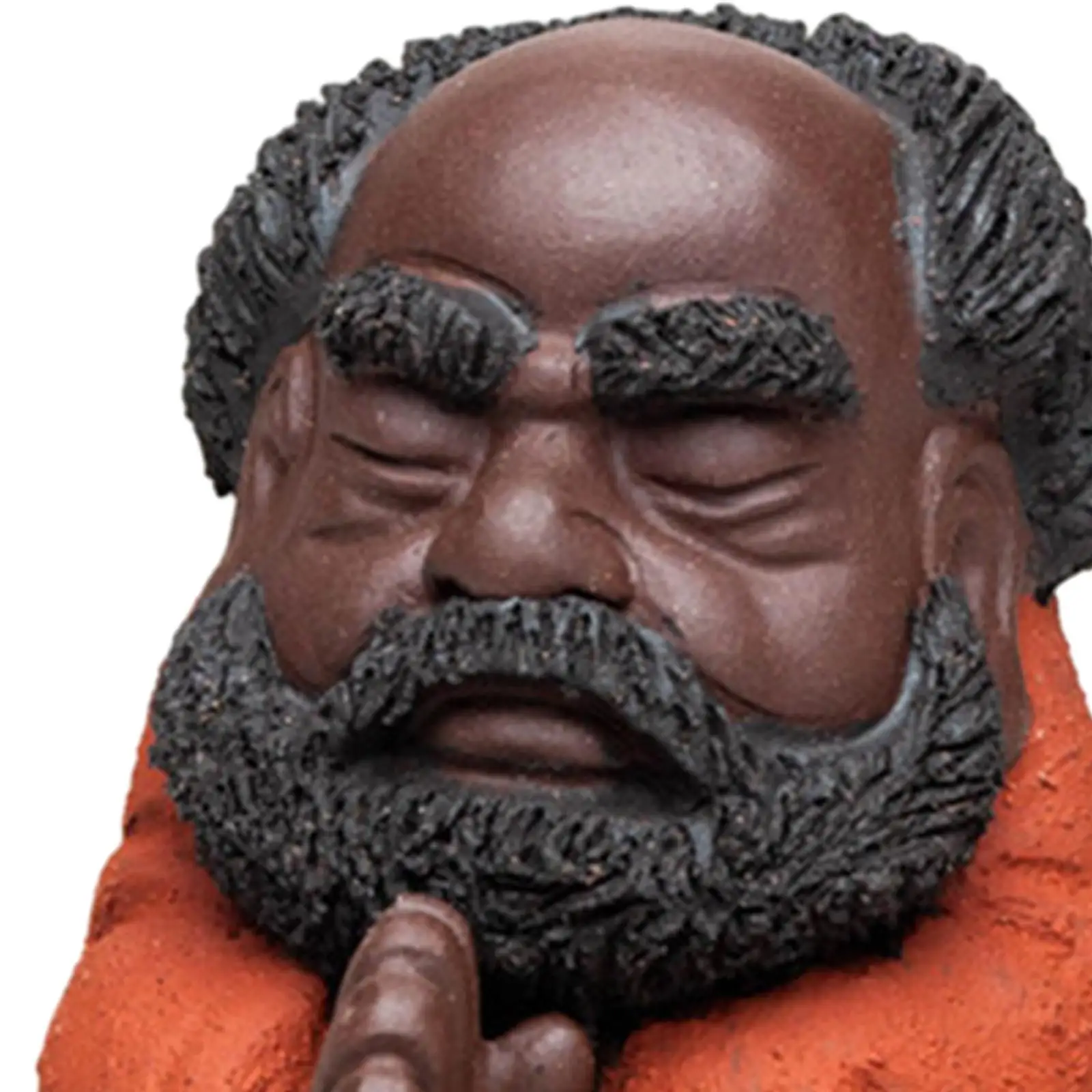 Bodhidharma Figurine Tea Pet Collectible Desktop Ornament Buddha Statue for Centerpiece Shelf Living Room Desk Bookshelf