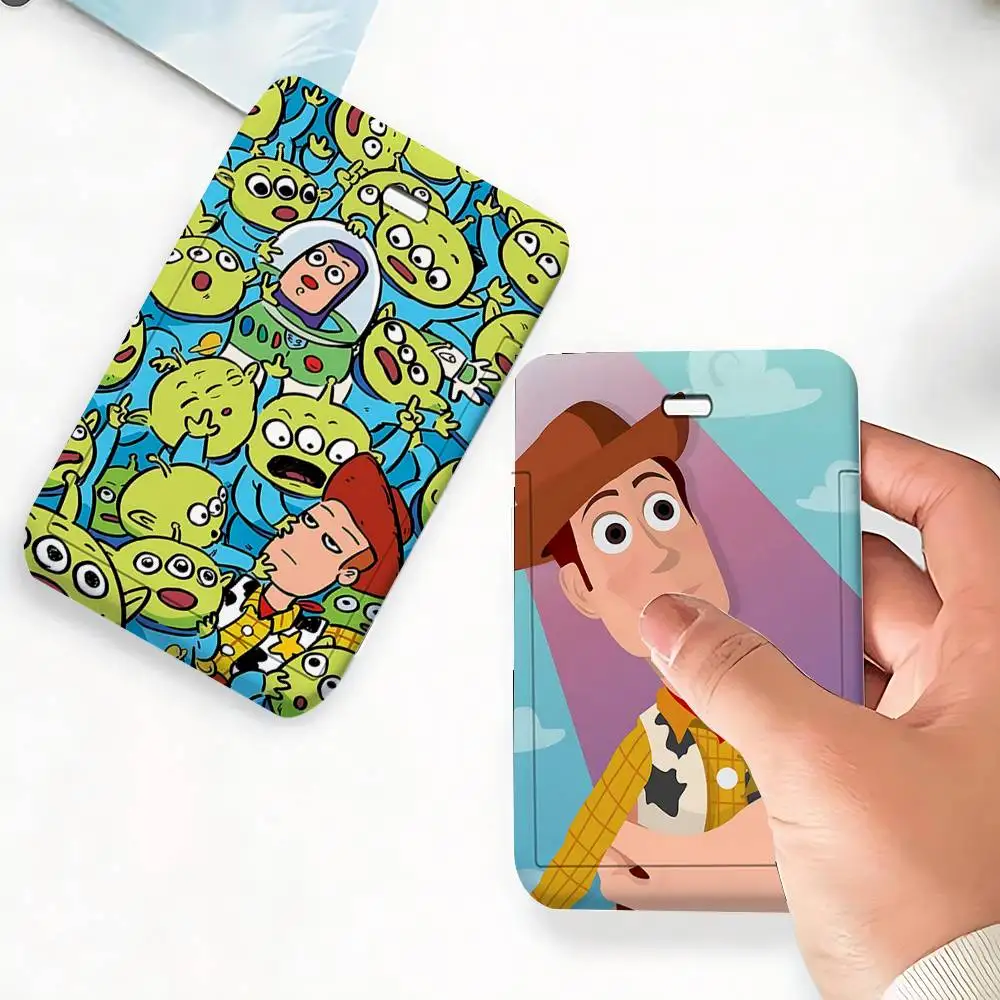 T-Toy Story Card Holder, Leather Card Storage Box, Key Chain, Access Tag Holder, ID Card Holder, Key Chain