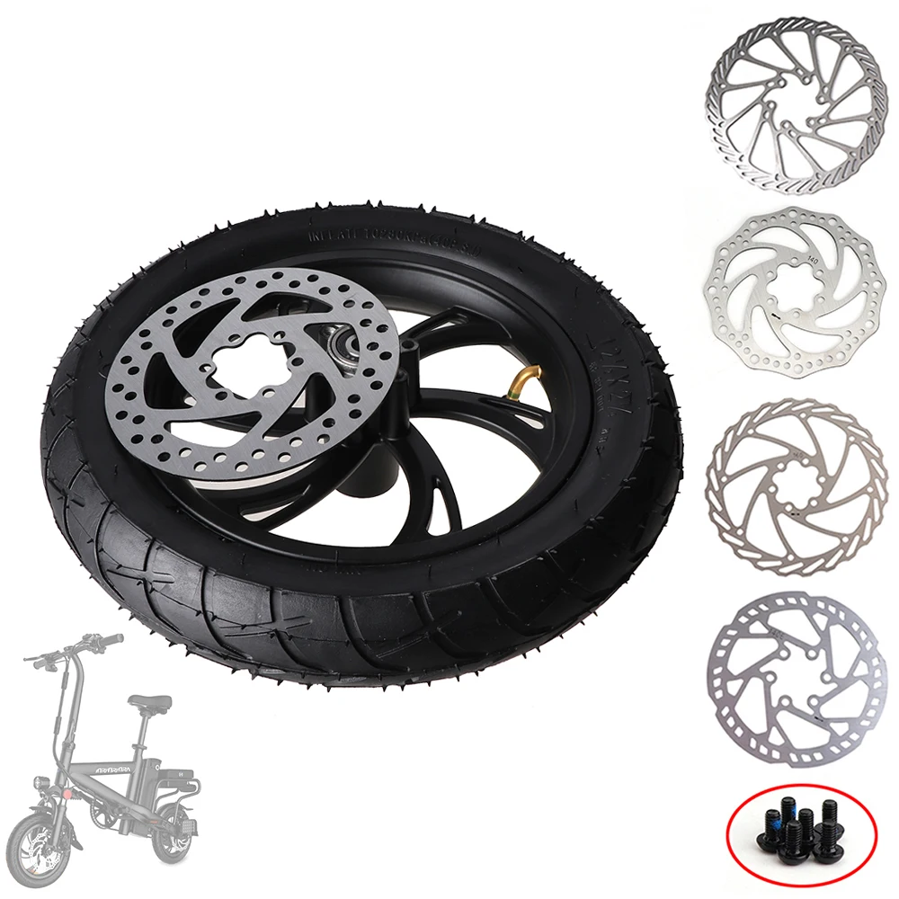 

12 inch Front Wheel 12 1/2X2 1/4 Pneumatic Tire Tube With 140mm/160mm Brake Disc For Electric Scooter Folding E-bike Bicycles