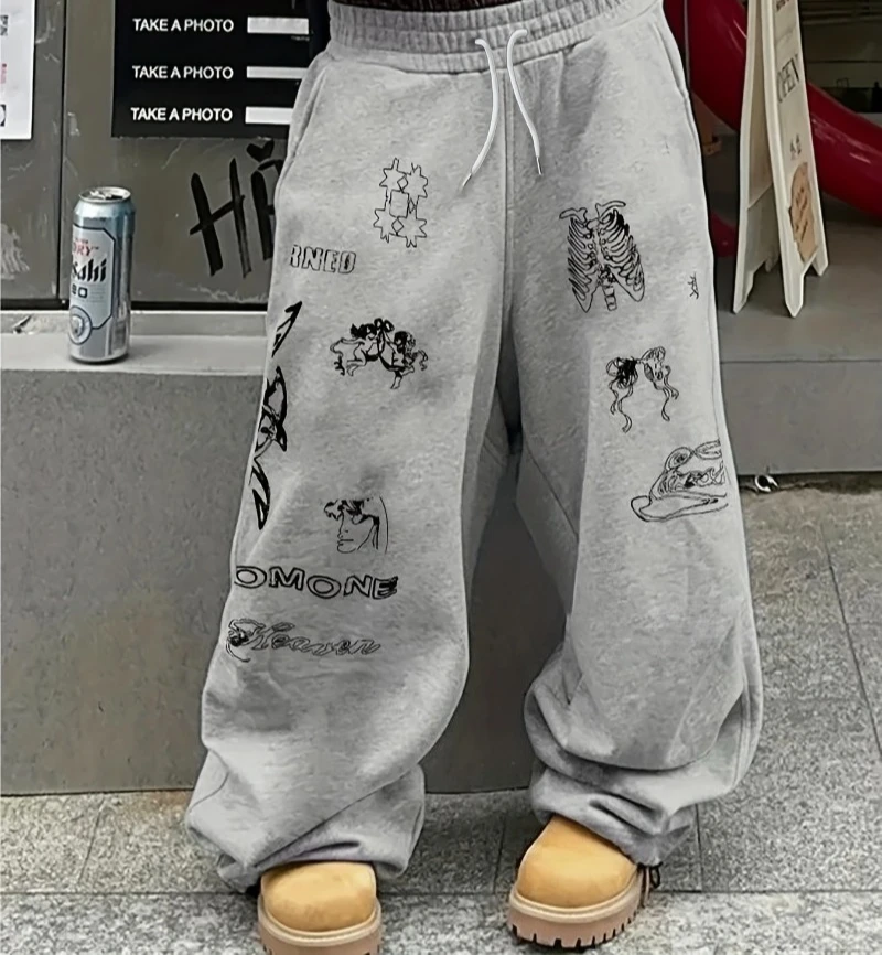 

Мужские повседневные брюки-джоггеры с принтом "Хао", эластичный пояс, удобные повседневные мужские брюки, мужские брюки-джоггеры