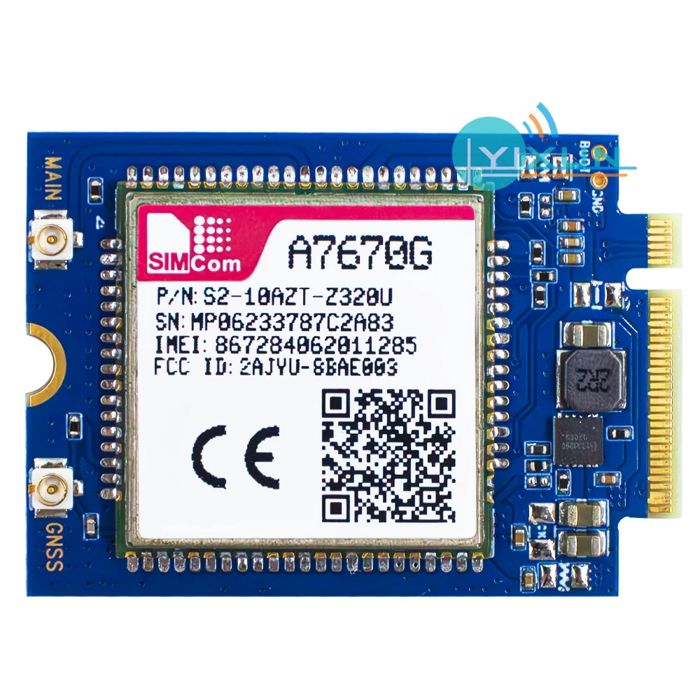 

SIMCOM A7670G LTE Cat1 M.2 модуль GPS-приемника диапазона B1/B2/B3/B4/B5/B7/B8/B12/B13/B18/B19/B20/B25/B26/B28/B66/B38/B39/B40/B41