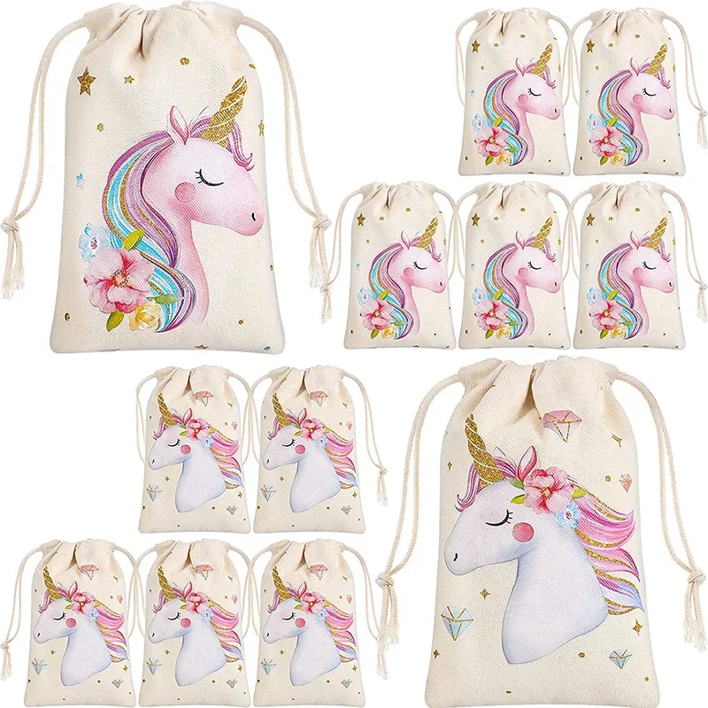 5 pcs magic Rainbow Unicorn themed candy gift bag girl 1st 2nd 3rd 4th 5th 6th 7th 8th 9th 10th Birthday Party Baby Shower favor