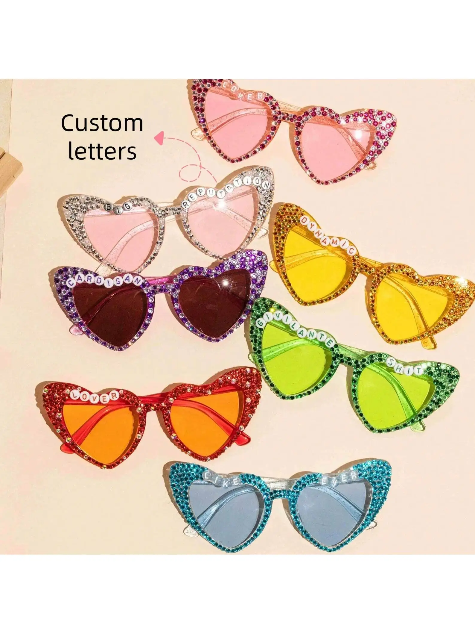 

Personalized Glasses with Crystals, Personalized Sunglasses for Concerts, Festivals, Birthdays, Celebrities, Concert Outfit, Girls Trip