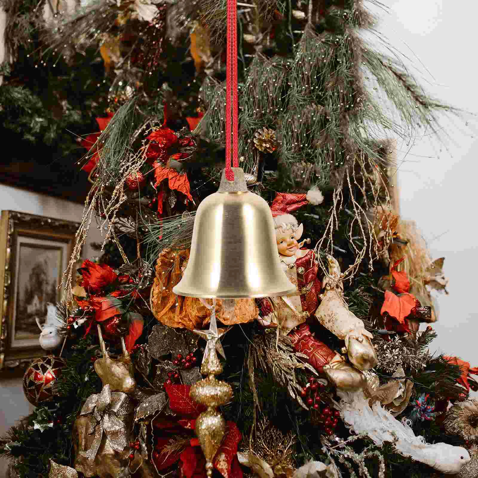 

Locket Brass Bell Ornaments for Christmas Tree Holiday DIY Bells Crafts Vintage Decorations Golden Metal Crafting