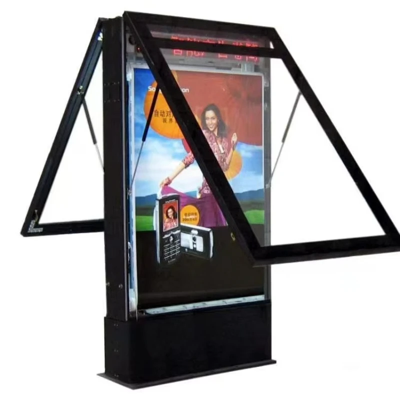 Manufacturer Custom Design Outdoor Roadside Waterproof Light Emitting Diode Rolling Lighting Poster Advertising Light Box