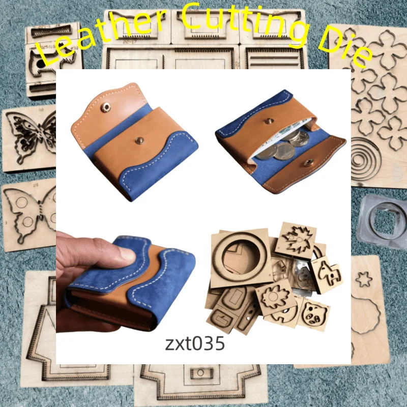 ZXT035 Die Cut Wooden Mold for Simple Modern Leather Wallet, Hand Template DIY Leather Processing Craft Tool