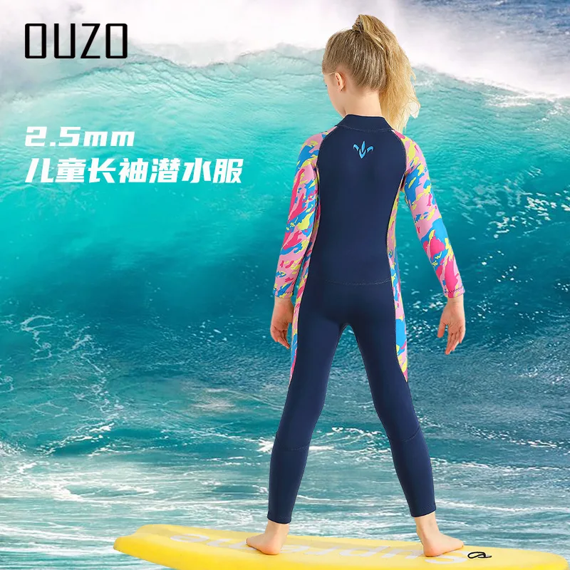 Kids Wetsuit for Boys Girls Toddler 2.5mm Neoprene Front Zip Full Body Scuba Diving Suits Thermal Surfing Swimsuits