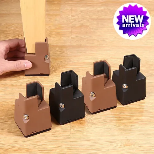 Imagen 1 del producto Elevadores de patas ajustables para muebles, almohadillas para pies de cama redondas y cuadradas de alta resistencia, abrazadera de tornillo para sofá, mesa y silla, 4 Uds.