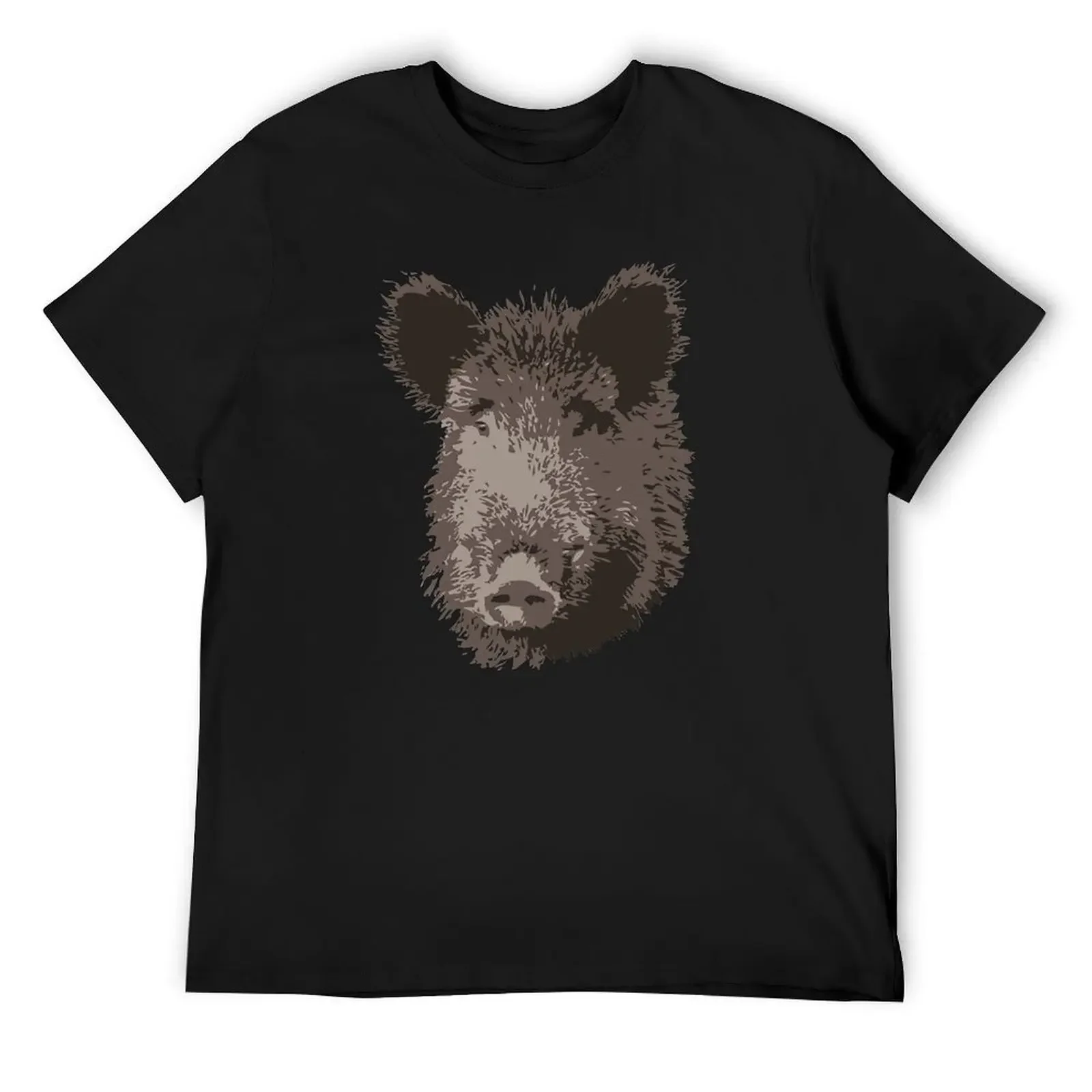 Wild Boar Comic Inscriptions T Shirt Harajuku Short Sleeve T-shirt 100% Cotton Graphics Tshirt Tops