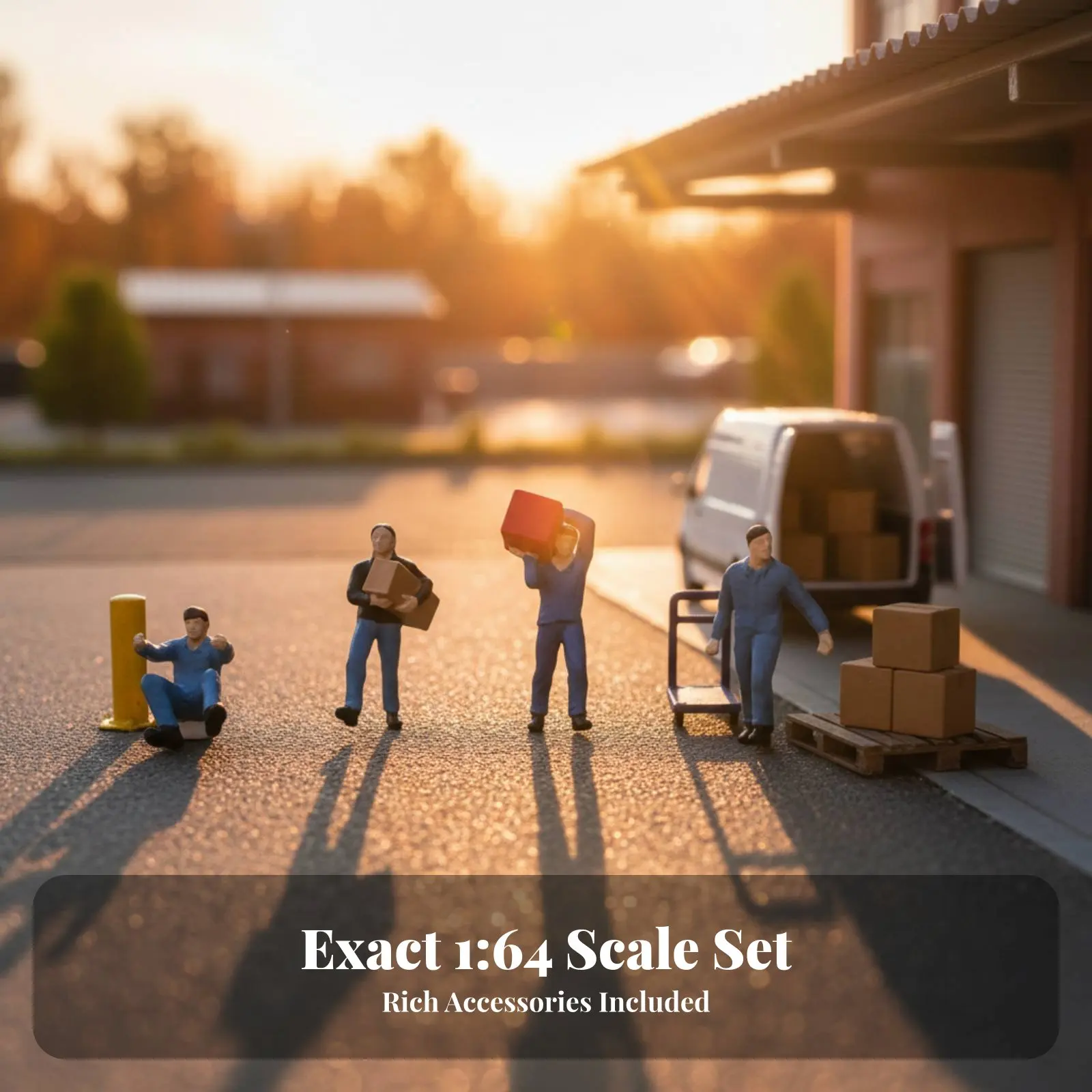 

1:64 Scale Worker Figurine Realistic Poses Delivery Worker Miniature Scene Figure Miniature Loading Crew Model Painted Figures