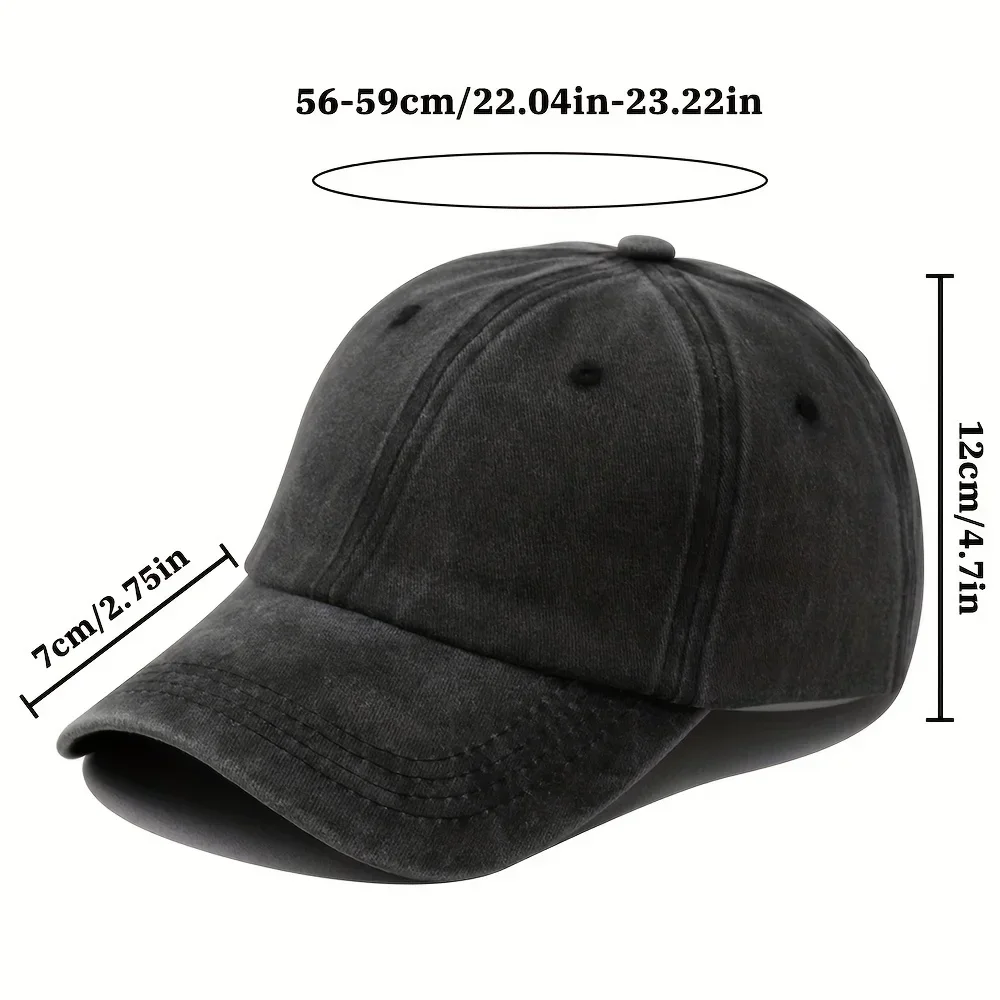 Unisex Vintage Washed Baseball Cap - Lightweight Trucker Hat with Structured Six-Panel Design, Pre-Curved Brim