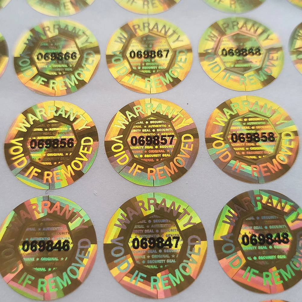 

10000pcs 15mm Gold Hologram Label Sticker Continuous Serial Numbers Security Seal Octagon Inside AUTHENTIC GENUINE ORIGINAL