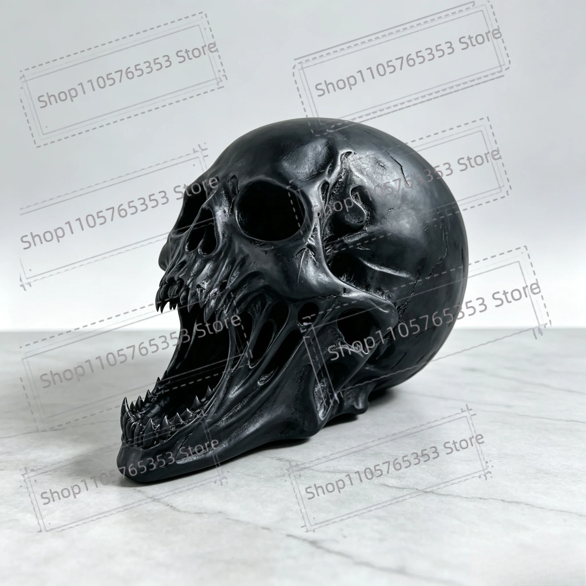 New 3D Gothic Screaming Demon Skull Sculpture,Horror Skull Statue Ornament,Dark Gothic Home Bar Halloween Tabletop Decor