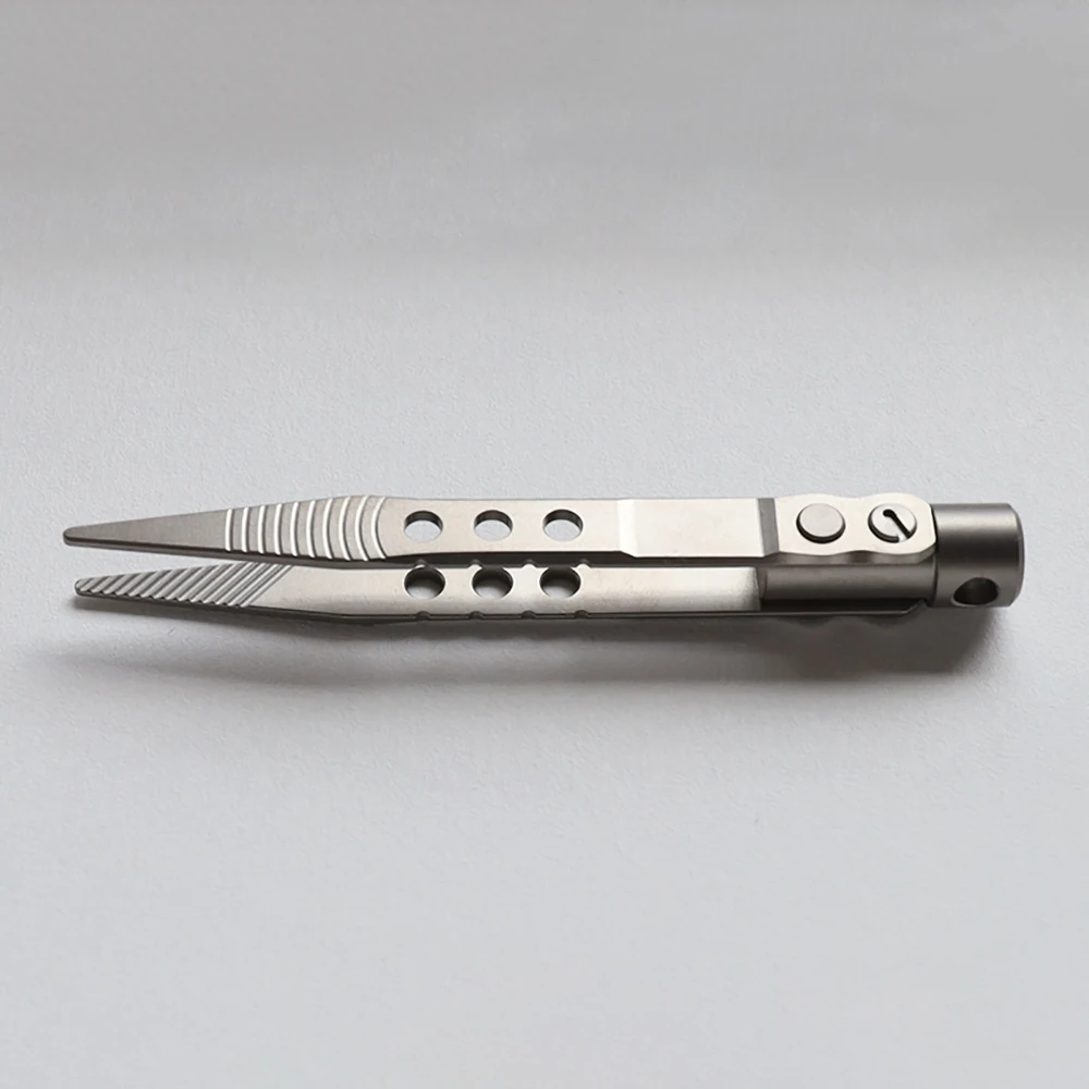 TC4 Titanium EDC Tweezers - Precision Point, Adjustable Tension, Non-Slip, Anti-Corrosion - DIY & Craft Tool (91mm)