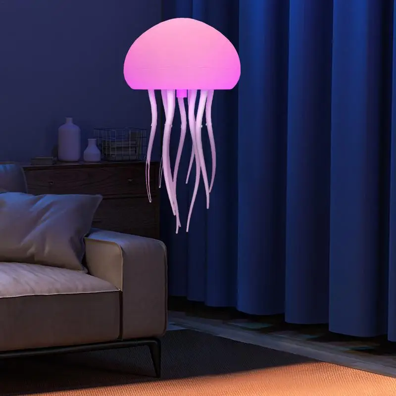 Atmosphere Night Light Voice Control Type-C Charging Jellyfish Night Light RGB Gradient Atmosphere Lamp Home Bedroom Decor Light