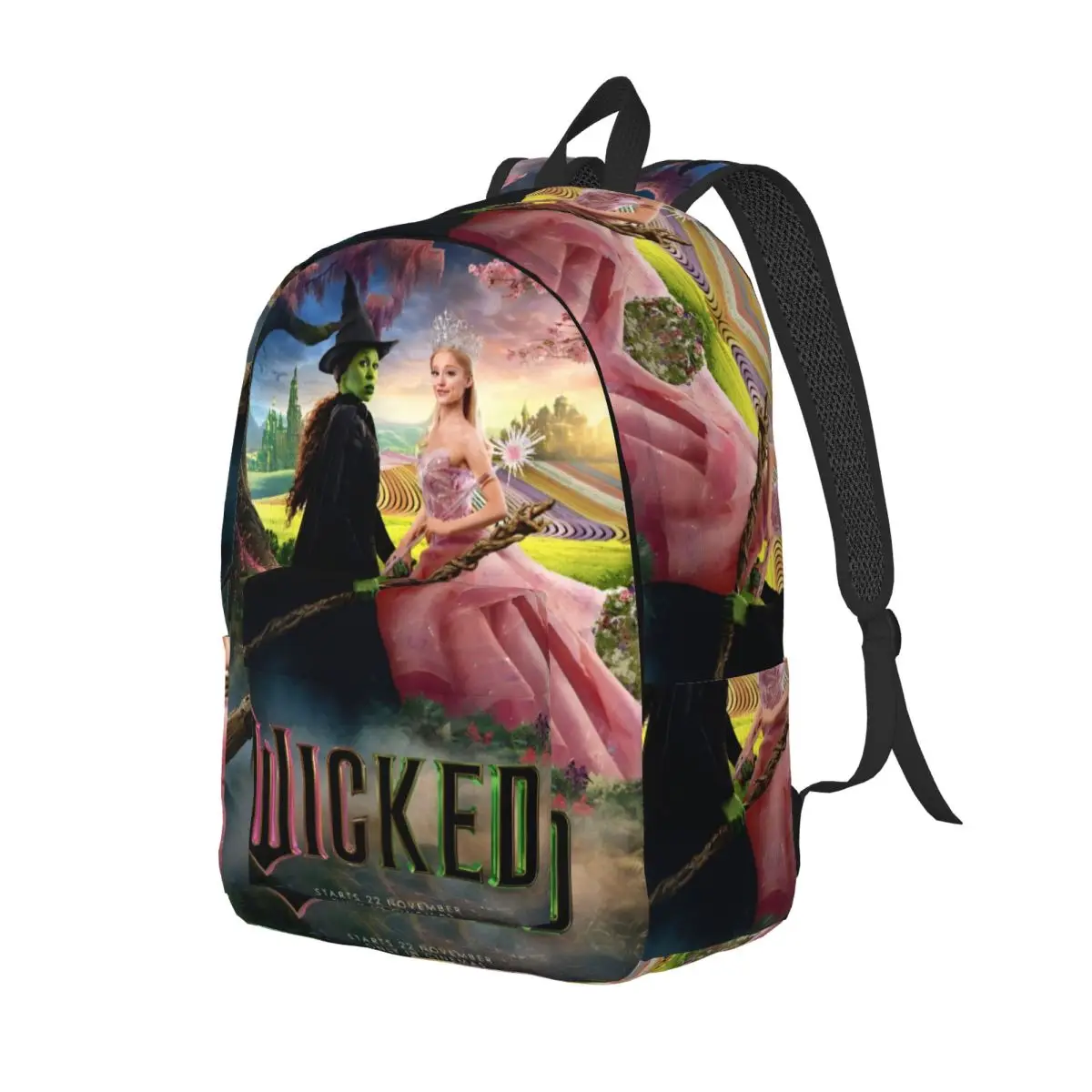 Wicked Elphaba & Glinda Backpack for Boy Girl Kids Student School Bookbag Movie Canvas Daypack Preschool Primary Bag Gift