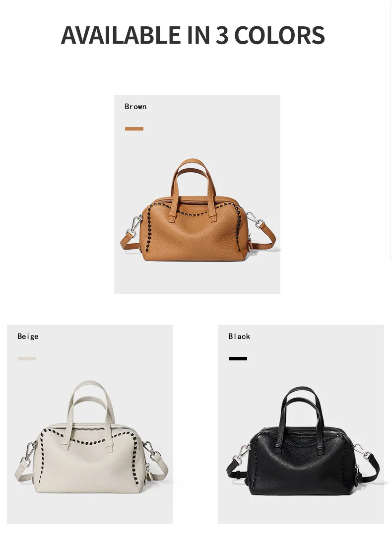 Damen Echtleder Schultertaschen 100% Crossbody Bucket Bag Weibliche Mode Einfarbige Designer Shopper Tote Marken-Trend Handtaschen Bolsas – Detail 7