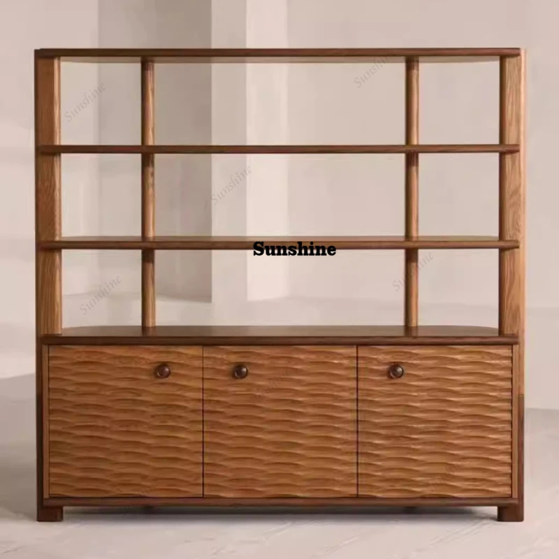 

Средневековый стиль, резная книжная полка из цельного дерева, дом в гостиной, художественная книжная витрина