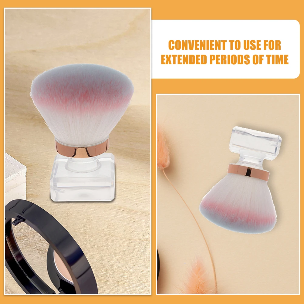 

2Pcs Powder Brush for Nails Fine Bristle Nail Duster Tool Manicure Pedicure Cleaning Small Fingernail Scrubber with Handle