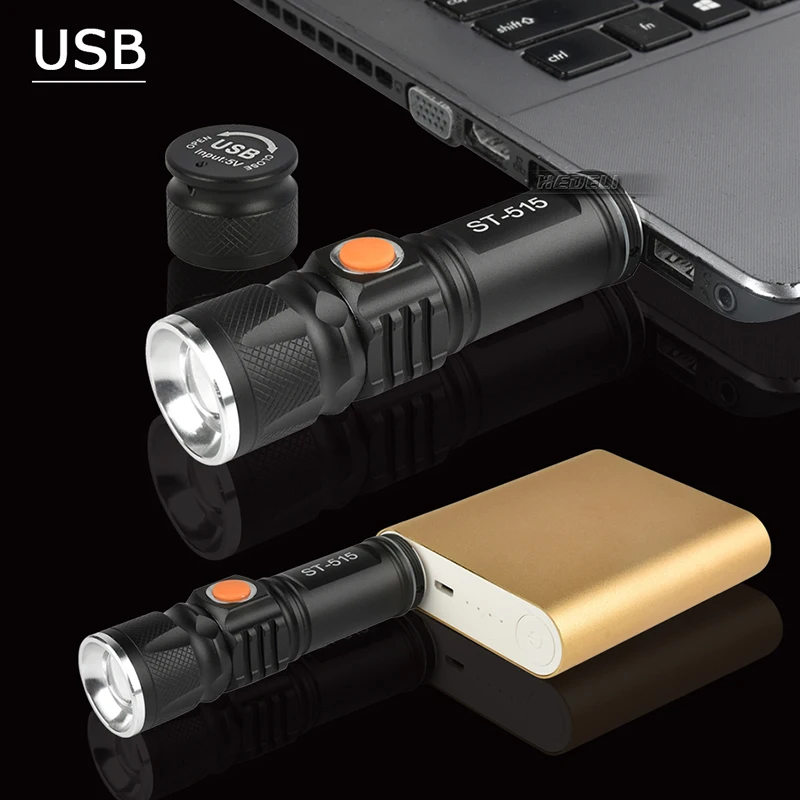 96g Mini Portable Led Flashlight USB Charging Telescopic Zoomable Rechargeable Hand Lantern Outdoor Powerful Waterproof Lamp