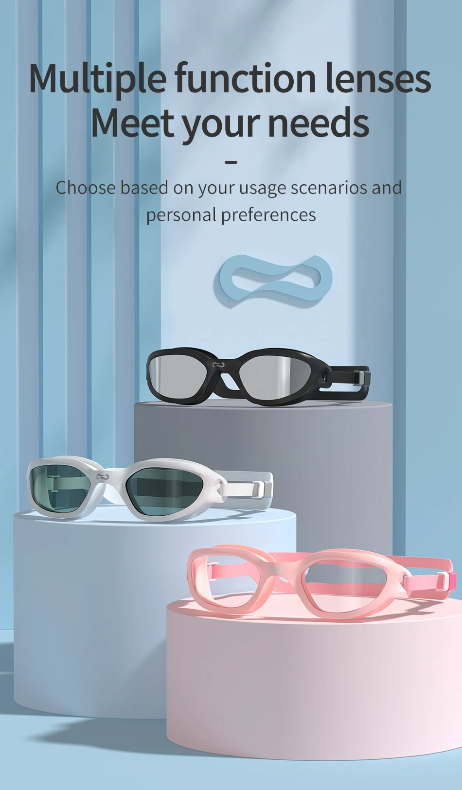 COPOZZ Professionelle HD Schwimmen Brille Anti-Fog UV Schutz Einstellbar Schwimmen Gläser Silikon Wasser Glas Für Männer und Wome – Detail 8