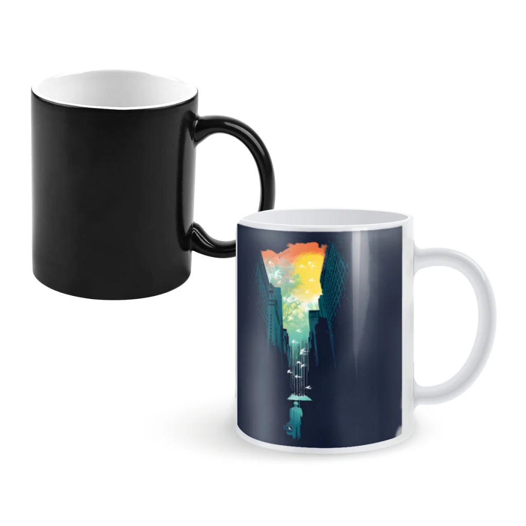 

I Want My Blue SkyCoffee Mugs And Mug Creative Color Change Tea Cup Ceramic Milk Cups Novelty Gifts