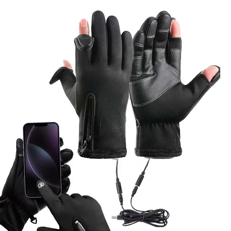 Heated Gloves Cycling Heated Gloves Comfortable Heating Gloves Wind-proof Heated Gloves Multifunctional USB Heating Gloves