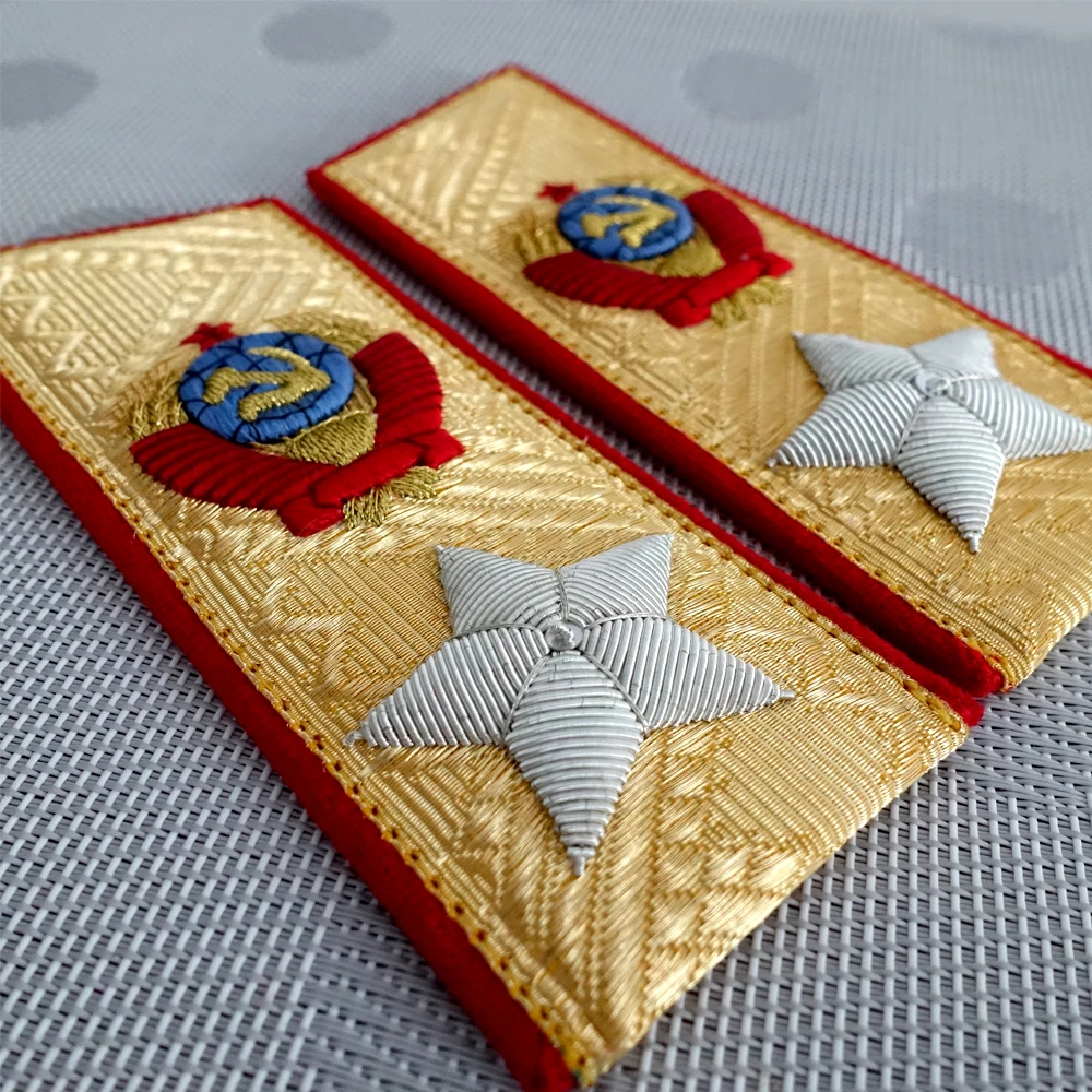 Soviet Army Ceremonial Shoulder Badge Senior Military Rank Symbol Movie Costume Prop Embroidery Soviet Shoulder Straps 1 Pair