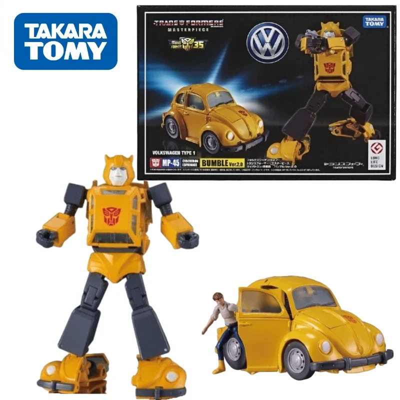 Takara Tomy Transformers figura de ação, Autobot modelo Toy Gift Collection, KO MP45, MP-45, Bumblebee, Em estoque