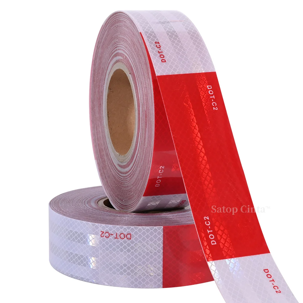 Diamond Grade Dot-C2 Reflective Conspicuity Tape, impermeável refletores auto-adesivos, aviso de segurança Vinyl DIY para caminhão, 45m, 2"