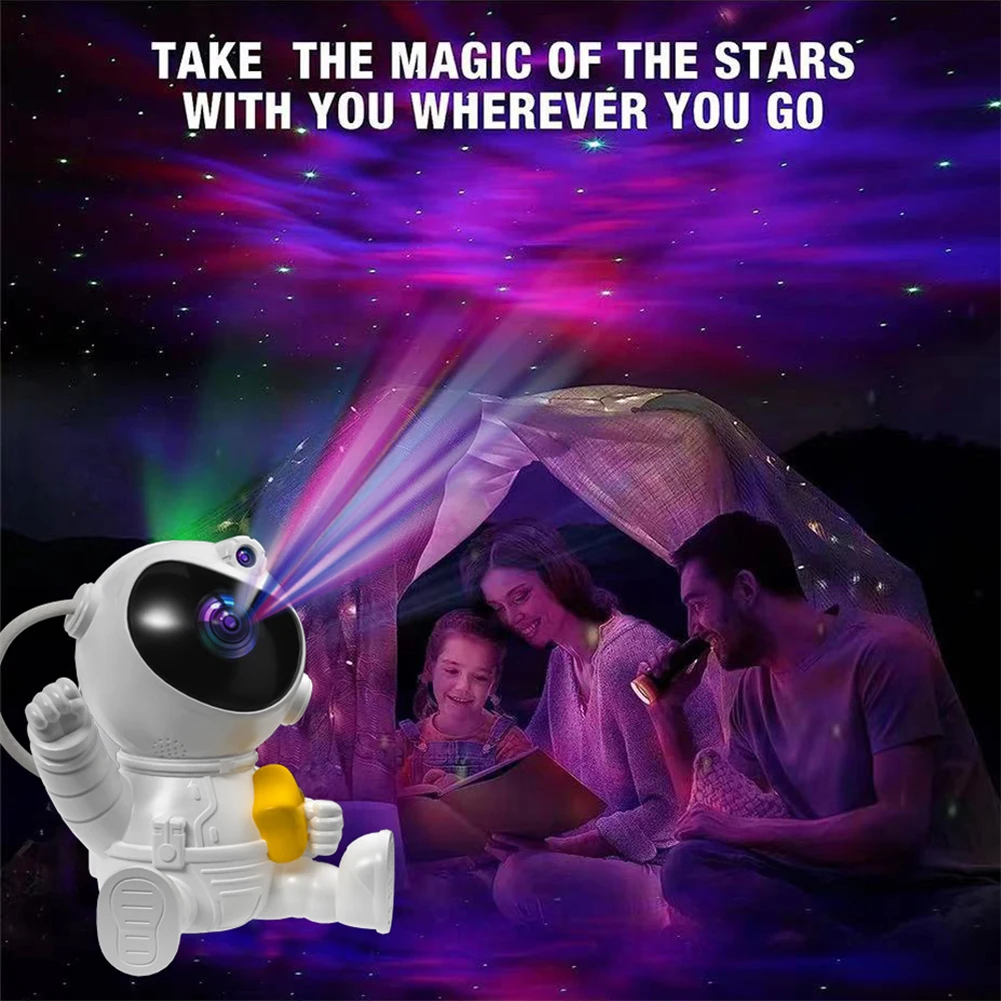 2027 Astronaut Galaxy Projector Night Light with Remote Control White Spaceman Holding Star Projectors for Bedroom Living Room