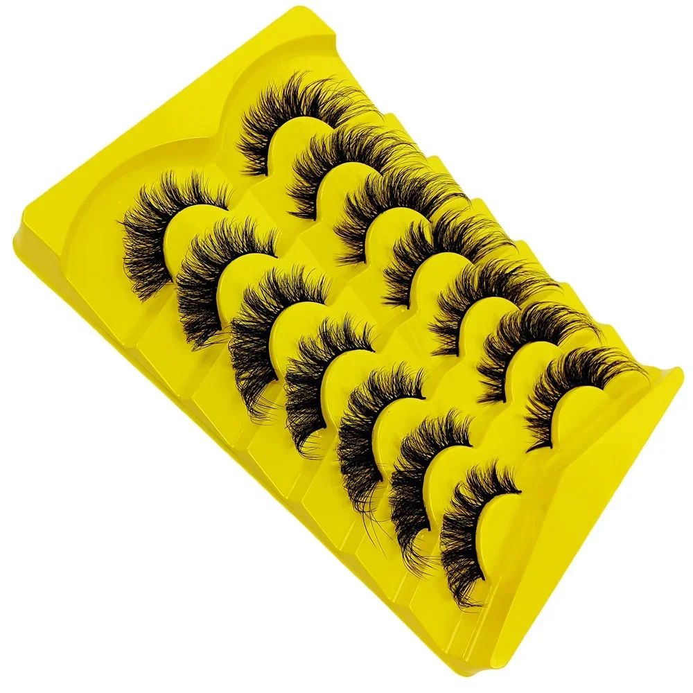 7 paia di ciglia Cat Eye 3D ciglia finte naturali Fluffy Soft Cross Manga Lashes Wispy Natural Eyelash Extension Makeup