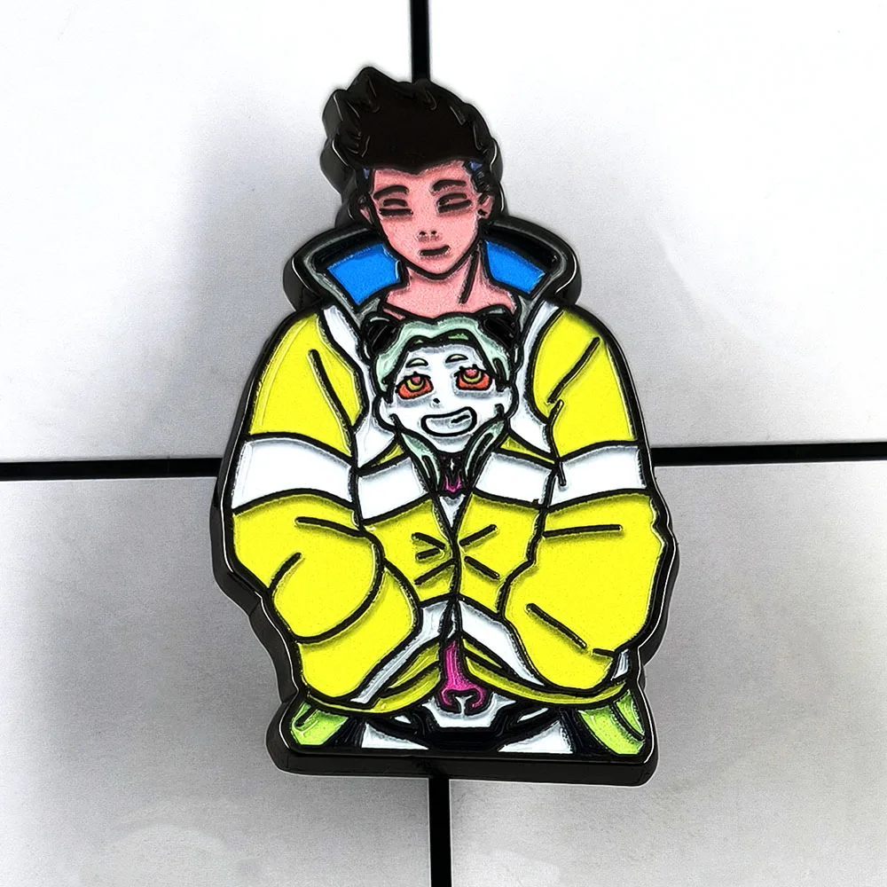 Cartoon David Martinez Rebecca Brooch Creative Anime Peripheral Characters Enamel Pin Fashion Collar Jewelry Decoration Gifts