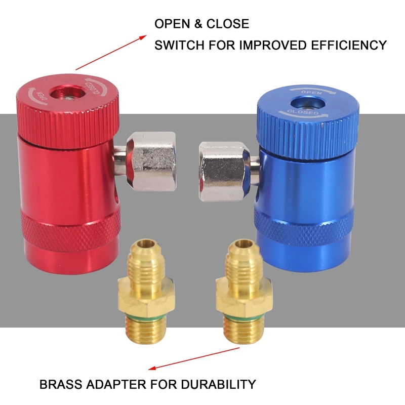 Imagem -06 - Auto-selagem Pode Tocar com Adaptador de Tanque R134a e Acopladores Rápidos R1234 para Refrigerantes a c Conjunto de Calibre Mainfold R1234yf