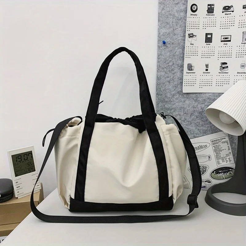 Elegante borsa a tracolla singola da donna di grande capacità borsa a tracolla con coulisse grafica a stella borsa da pendolare Casual per tutti i