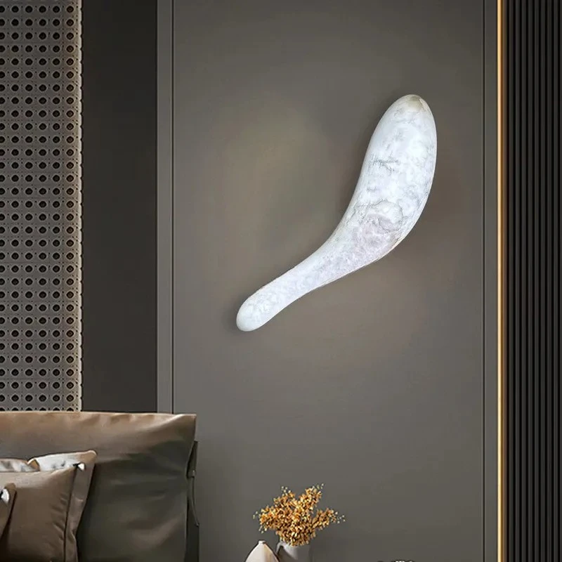 Factory Custom Modern Snowflake Marble LED Wall Lamp 2-Year Warranty for Bedroom Hotel Restaurant Villa Decorative Lighting