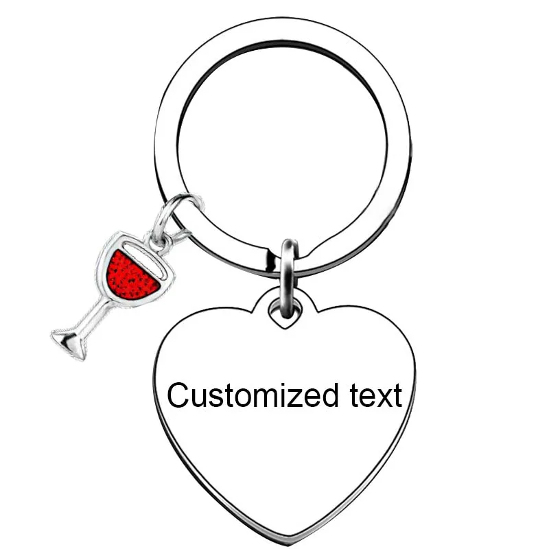 Personalized Custom Keychain Wine Drinker Key chain Wine best friend key rings