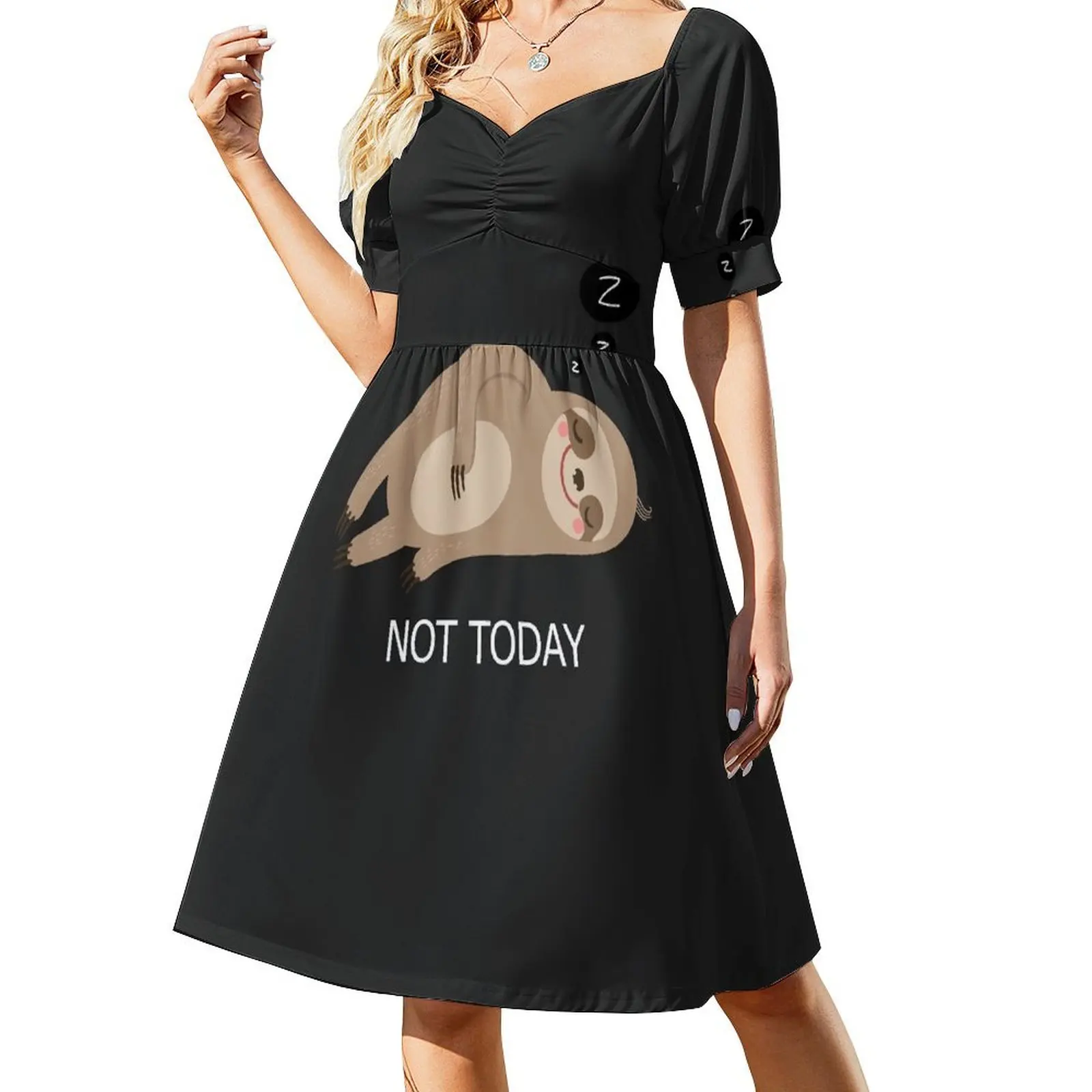 

Cute Sloth Dreaming Shirt Short-Sleeved Dress summer outfits for women 2025 Elegant gowns