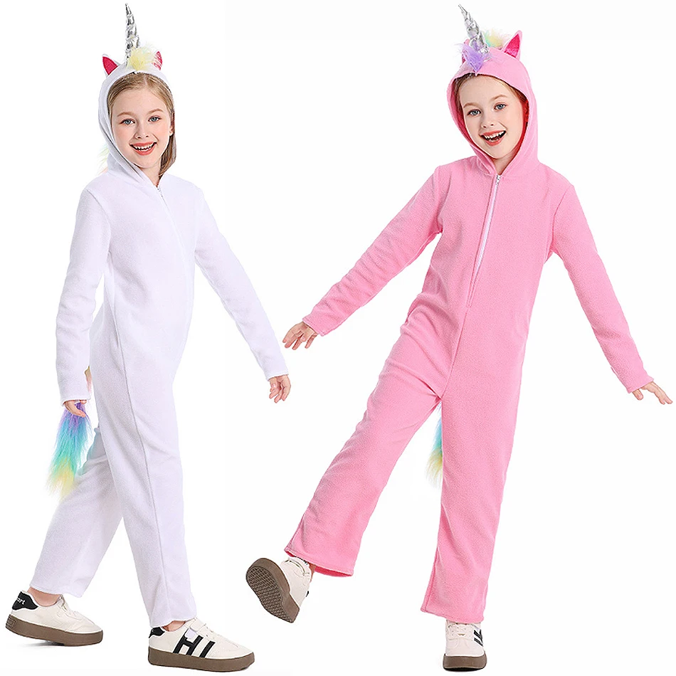 

Детский комбинезон-боди для девочек «Радужный единорог» (розовый, белый), милый, для дня рождения, карнавала, косплея