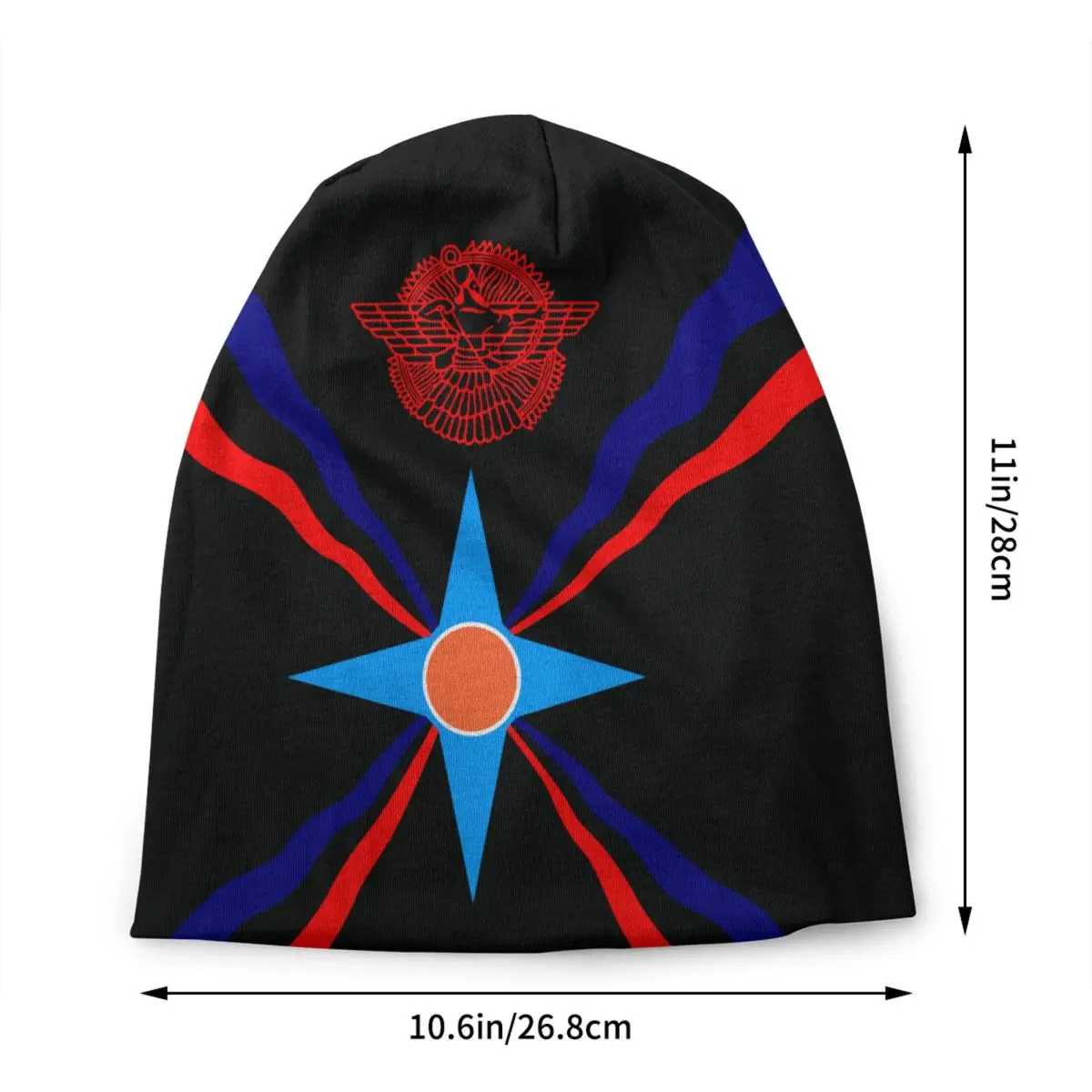 Custom Assyrian Flag Bonnet Hats Street Knit Hat For Men Women Winter Warm Aramean Proud Skullies Beanies Caps