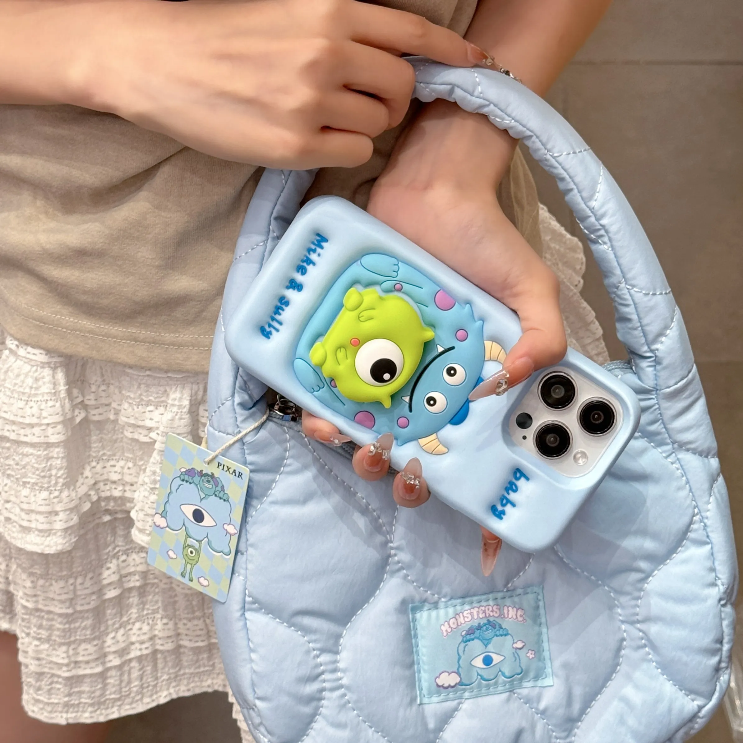 Niedliche Cartoon-Sulley-Monster-Hülle, weiche Silikon-Halterung für iPhone 15 14 Plus 13 12 11 Pro Max – Detail 2