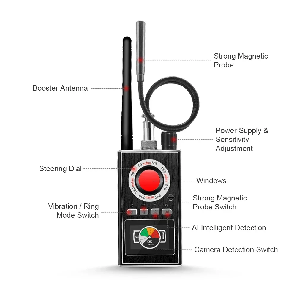 Imagem -04 - Anti Spy rf Signal Detector Dispositivo de Espionagem Detector de Câmera Escondida Wi-fi Bug Gsm Gps Tracker K88