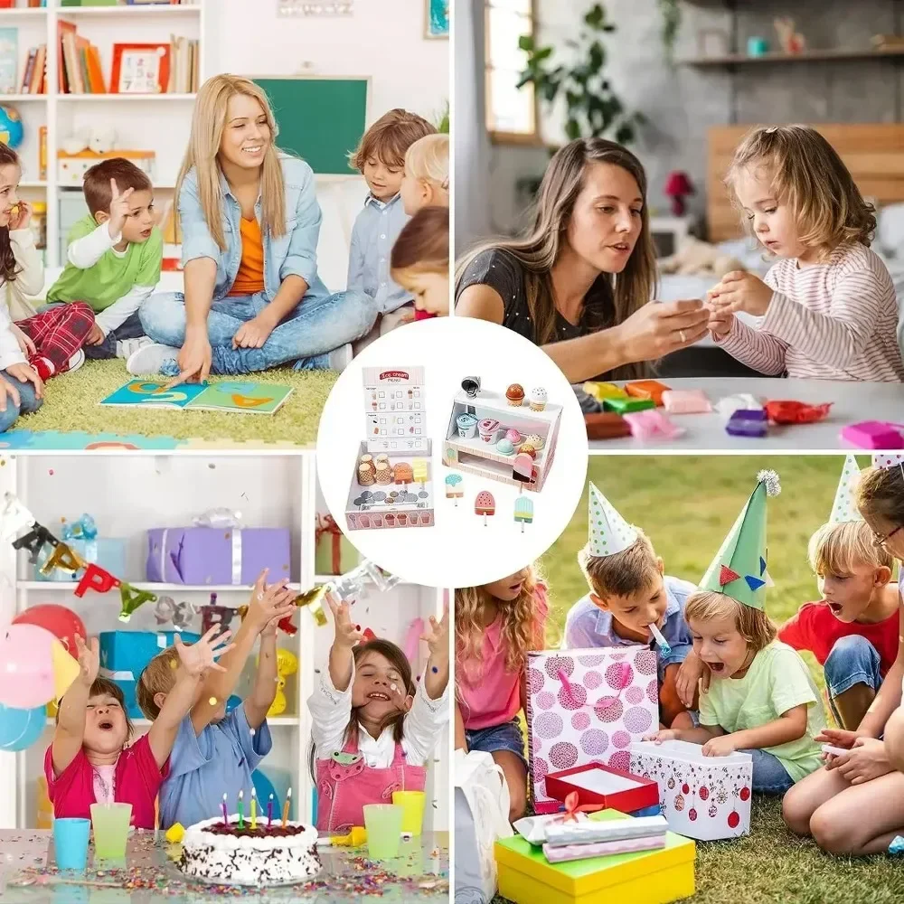 

Wooden Ice Cream Pretend Toys Mini Food Children Toys Wedding Party Bakery Dessert Play House DecorationT 99