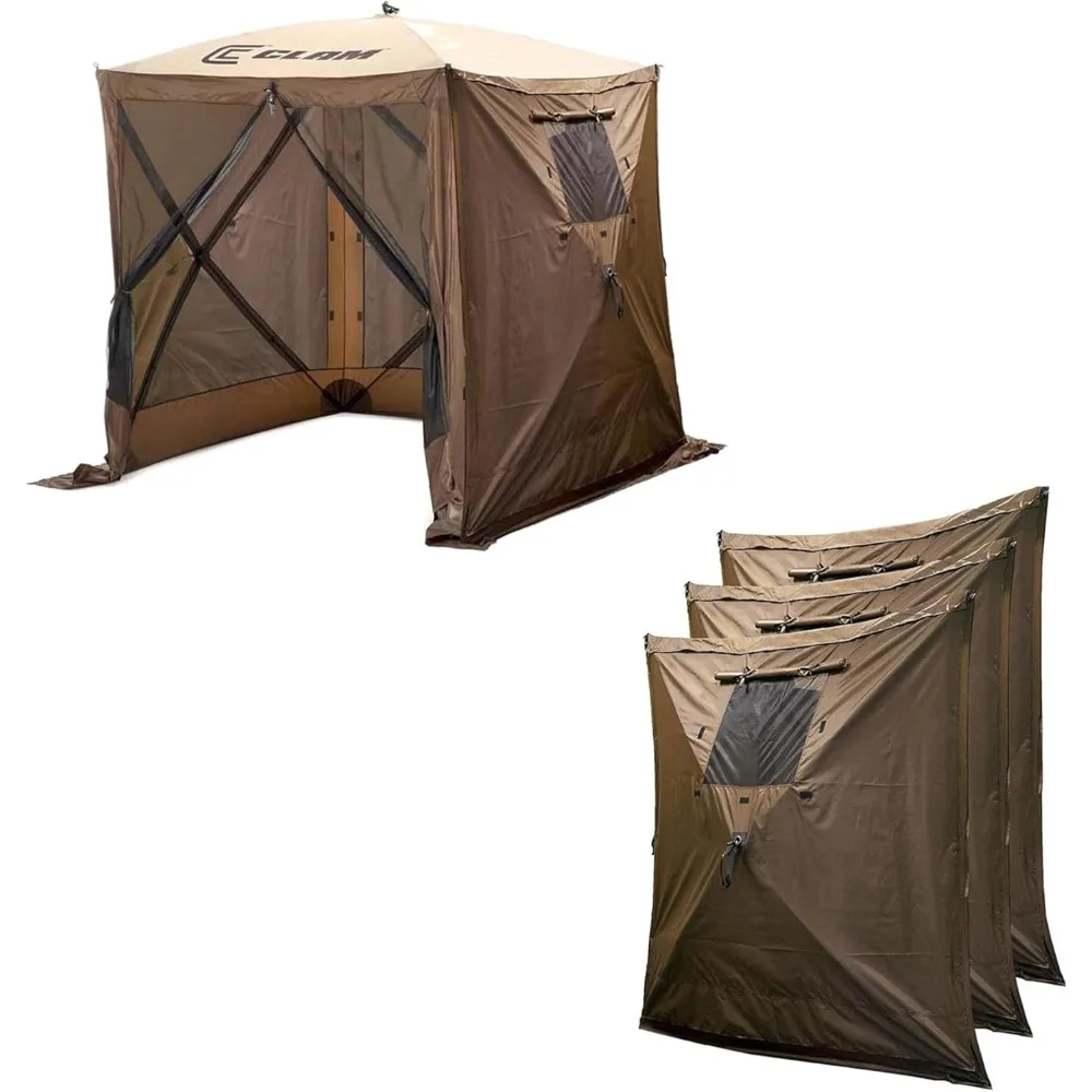 مجموعة سريعة للمسافر 6 × 6 أقدام محمولة منبثقة للتخييم في الهواء الطلق شرفة شرفة خيمة 4 جوانب مظلة مع حقيبة حمل وفوز #1