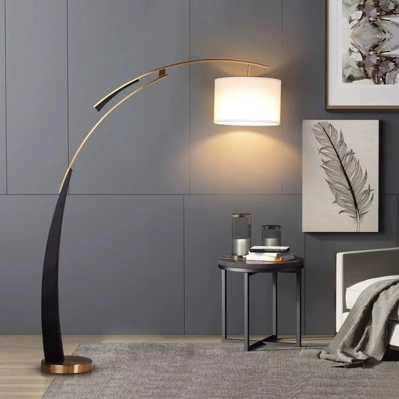 Minimalist Nordic Luxury Postmodern Metal Floor Lamp LED Arc Light Living Room Showroom Bedroom Decor