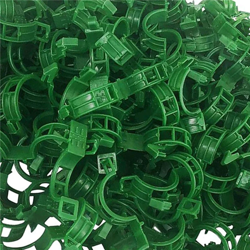 A24P 400 pièces Support pour plantes Clips de jardin pinces à tomates Supports/connexions des plantes/deux/vernés treillis/Cages plante vigne vert