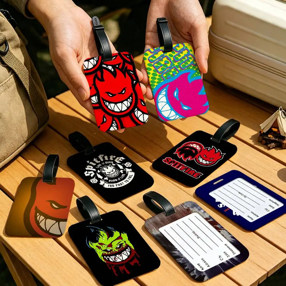 Spitfire Skateboard Household Multiscene PVC Luggage Tag Anti lost Design With Information Card For Travel Backpack Luggage